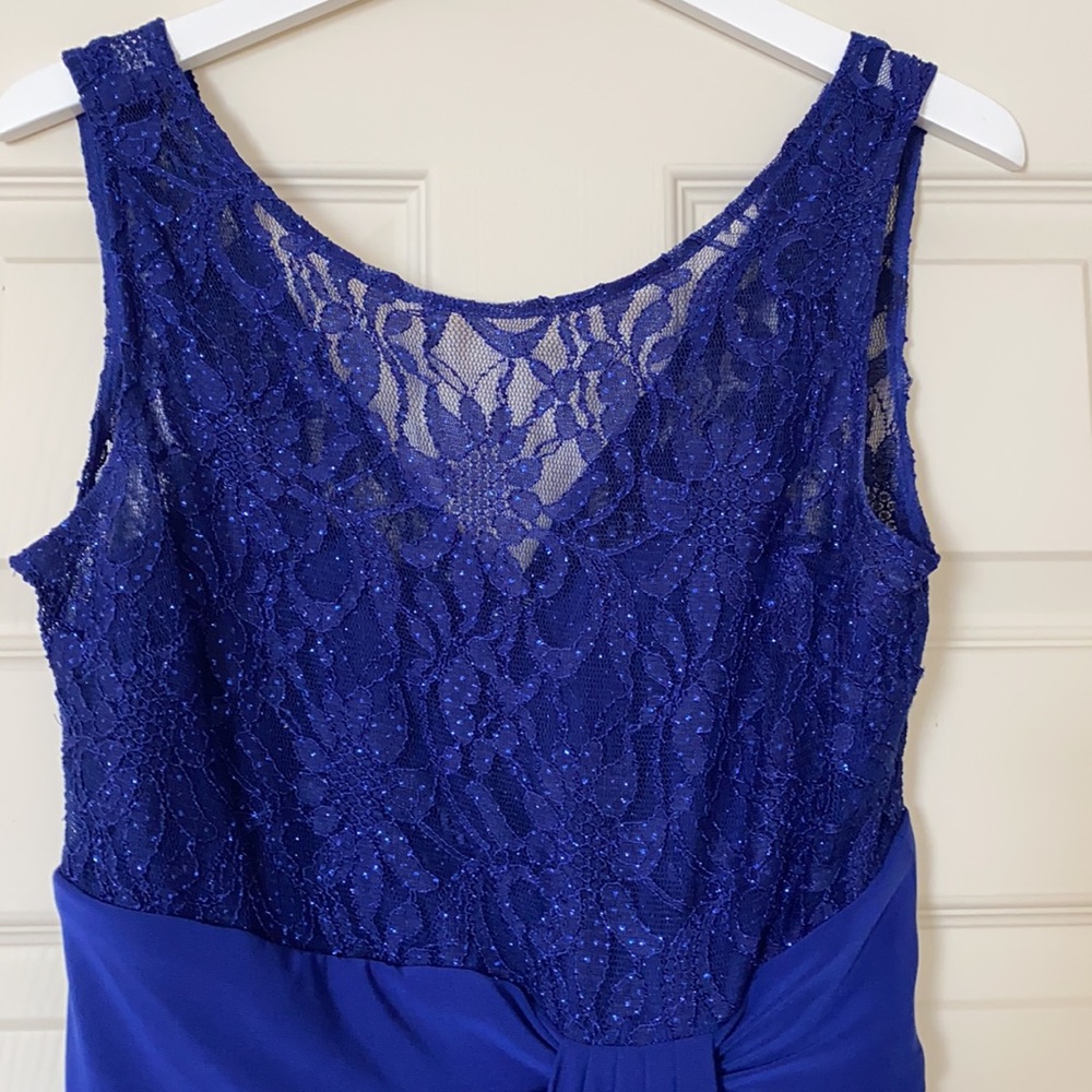 R&M Richards Sleeveless Blue Formal Dress